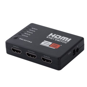 توبى سويتش HDMI من 5 منافذ الي منفذ مع ريموت - أسود