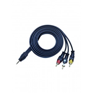 توبى 3RCA - dc3.5 كبل صوت وفيديو AUX مدخل إلى 3 مداخل RCA طوله 1.8 متر
