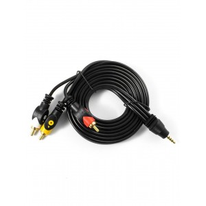 توبى 3RCA - dc3.5 كبل صوت وفيديو AUX مدخل إلى 3 مداخل RCA طوله 1.8 متر