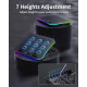 قاعدة تبريد لابتوب العاب مطورة مع 9 مراوح RGB هادئة، وسادة تبريد لاجهزة اللابتوب مقاس 15.6-17.3 انش مع 7 حوامل ارتفاع، 2 منفذ USB، حامل جوال - ازرق