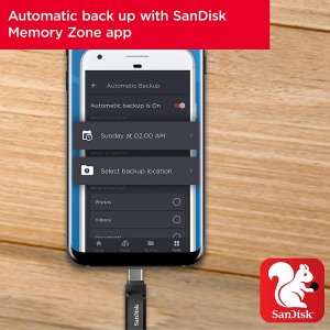 فلاش ميموري بمنفذين دوال درايف جو USB3.0 من النوع سي بين درايف للموبايل من سانديسك الترا (اسود، 128 جيجابايت، 5Y - SDDDC3-032G-I35)
