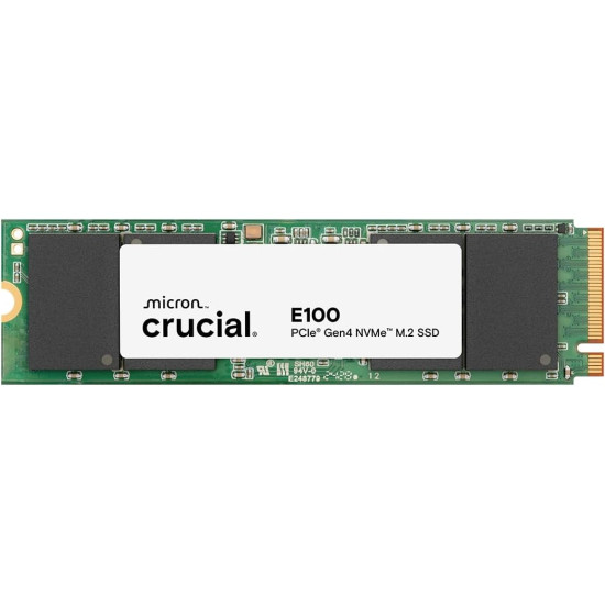 هارد Crucial E100 سعة 1 تيرابايت M.2 NVMe بمنفذ PCIe الجيل الرابع SSD داخلي - حتى 5,000 ميجابايت/ثانية - متوافق مع اللابتوب وسطح المكتب - CT1000E100SSD8