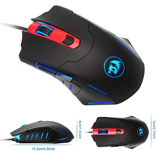 ماوس العاب ريدراجون M705 7200 نقطة لكل بوصة، تصميم مريح، 6 ازرار قابلة للبرمجة