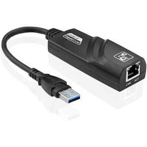 محول ايثرنت USB 3.0 الى 10 &&& 100 1000، شبكة محلية LAN، ار جيه 45 سلكي متوافق مع نينتندو سويتش ووي يو وماك بوك وكروم وويندوز10 و8.1 وMac OS وسيرفس برو، لون اسود