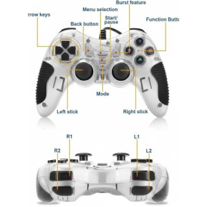 GEMAX Dual Turbo USB Wired Game Controller for PC & Laptop, High-Speed Responsive Gaming Joystick, Plug & Play USB Gamepad, Ergonomic Design, Universal Compatibility with Windows & Linux for Fighting, Sports & Retro Games