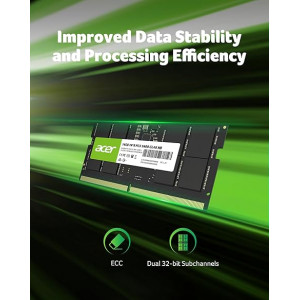 ذاكرة رام للاب توب بسعة 16 جيجابايت/4800 ميجاهرتز CL40 DDR5 من اسر (CT16G48C40S5)، سعة 16.0 GB