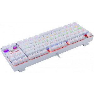 كيبورد العاب ميكانيكي بالوان قوس قزح K552 من ريدراجون - مفتاح ازرق - 87 مفتاح تصميم TKL - ابيض