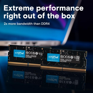 ذاكرة رام للاب توب بسعة 16 جيجابايت/5600ميجاهرتز CL40 DDR5 من كروشال (CT16G48C40S5)، سعة 16.0 GB
